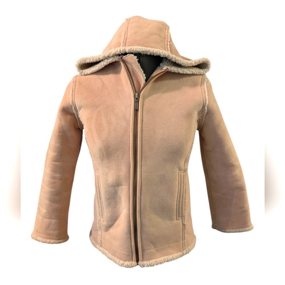 Gap kids‎ Y2K tan faux suede and Sherpa jacket coat size medium 7/8